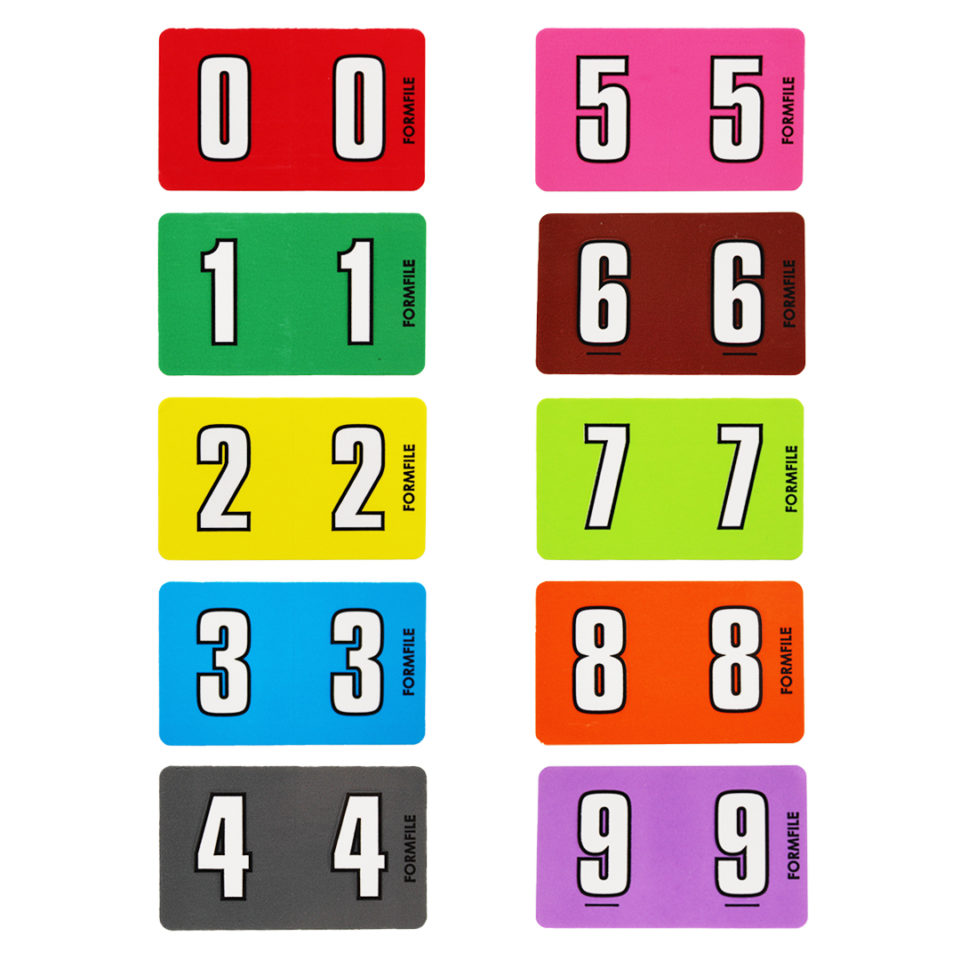 Numeric Label Standard Size - Number 0-9